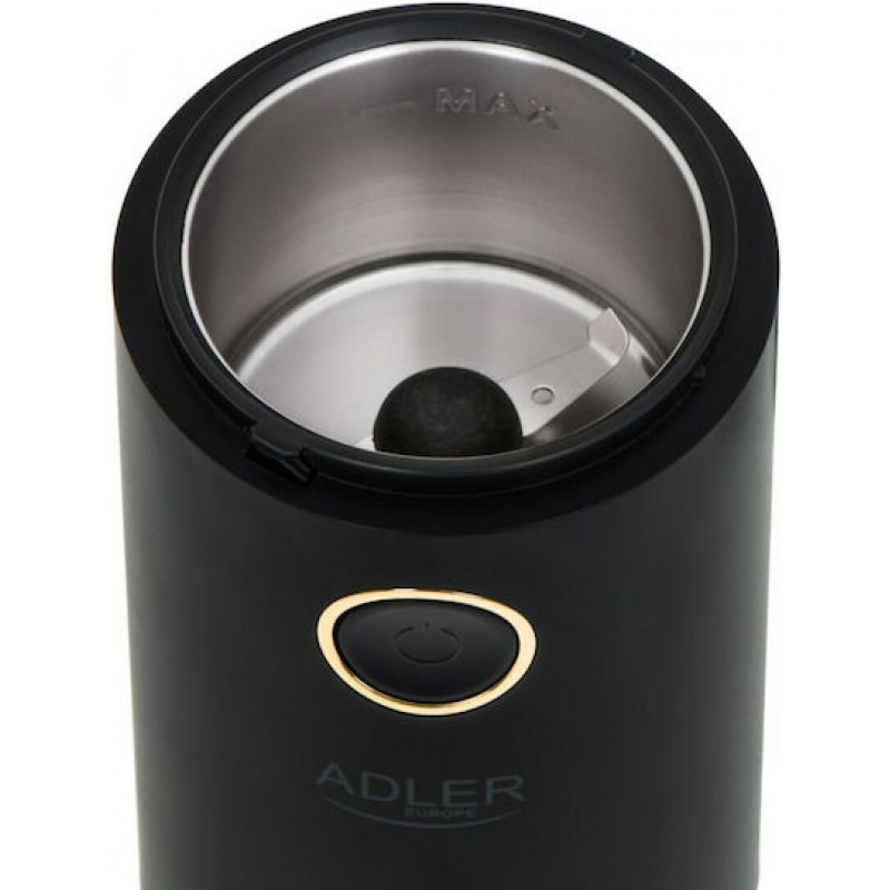 ADLER AD-4446BG Μύλος καφέ 150W Μαύρο/ Χρυσό ADLER AD-4446BG Μύλος καφέ 150W Μαύρο/ Χρυσό